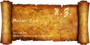 Maler Zia névjegykártya